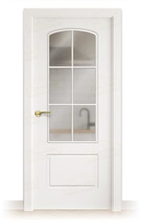 Puerta Maciza P72 V6 Lacada Blanca con Manillas Doradas 