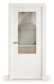 Puerta Maciza PL1 ZV1 Lacada Blanca con Manillas Doradas 