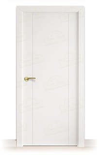 Puerta Maciza PVP1 Lacada Blanca con Manillas Doradas 