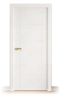 Puerta Maciza PVP5 Lacada Blanca con Manillas Doradas 