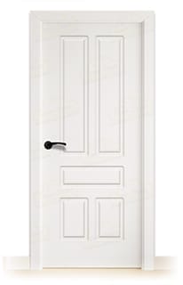 Puerta Maciza Aranjuez Lacada Blanca con Manillas Negras 