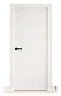 Puerta Maciza PV2 Lacada Blanca con Manillas Negras 