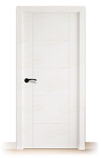 Puerta Maciza PVP5 Lacada Blanca con Manillas Negras 