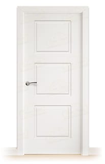 Puerta Maciza 3C de Interior Lacada Blanca 