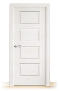 Puerta Maciza 4C de Interior Lacada Blanca