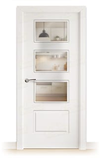 Puerta Maciza 4C-V3 de Interior Lacada Blanca