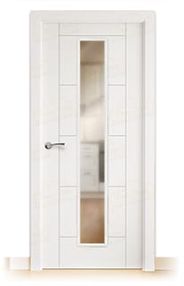 Puerta Maciza Asturias V1C de Interior Lacada Blanca 