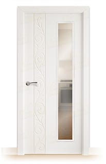 Puerta Maciza Barcelona V1L de Interior Lacada Blanca 