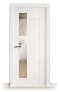 Puerta Maciza Gauss V1L de Interior Lacada Blanca 