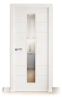 Puerta Maciza Gran Vía V1C de Interior Lacada Blanca 