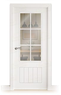 Puerta Maciza LP-12R V6 de Interior Lacada Blanca 