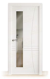 Puerta Maciza LP-500 V1L de Interior Lacada Blanca 