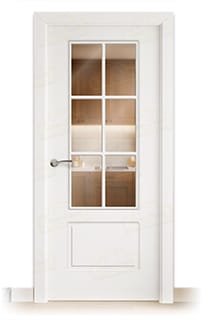 Puerta Maciza P-12 V6 de Interior Lacada Blanca 