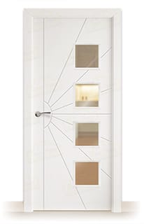 Puerta Maciza P-Radial-BV4L de Interior Lacada Blanca