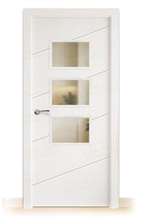 Puerta Maciza PL-3100 BZV3 de Interior Lacada Blanca 
