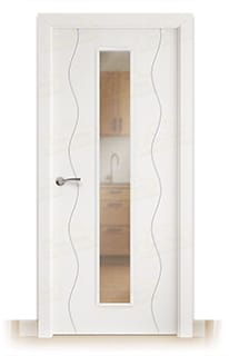 Puerta Maciza PL-3400 V1C de Interior Lacada Blanca 