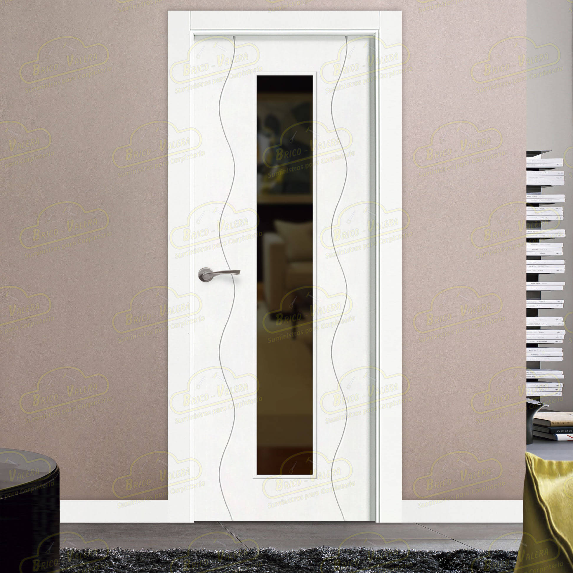 Puerta Maciza PL-3400 V1C de Interior Lacada Blanca
