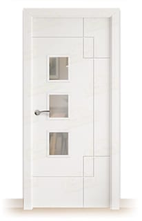 Puerta Maciza PL-4500 BZV3L de Interior Lacada Blanca 