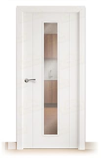 Puerta Maciza PVP1 V1C de Interior Lacada Blanca 