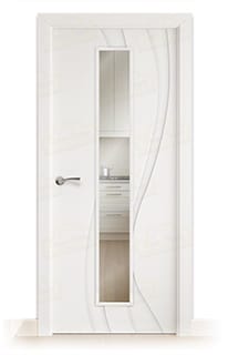 Puerta Maciza Ramblas V1C de Interior Lacada Blanca 