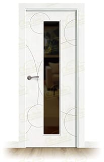 Puerta Maciza Universo V1C de Interior Lacada Blanca 