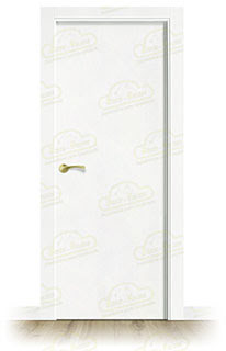 Puerta Premium PL1 Lacada Blanca con Manillas Doradas de Interior en Block (Maciza)