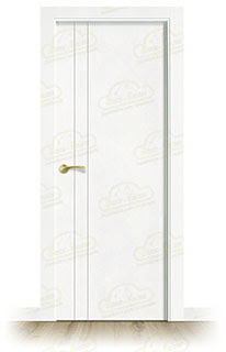Puerta Premium PV2 Lacada Blanca con Manillas Doradas de Interior en Block (Maciza)