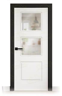 Puerta Premium 3C V2 Lacada Blanca y Negra de Interior en Block (Maciza)