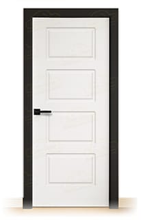 Puerta Premium 4C Lacada Blanca y Negra de Interior en Block (Maciza)