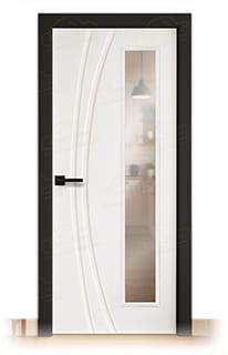 Puerta Premium ALCALÁ-V1L Lacada Blanca y Negra de Interior en Block (Maciza)