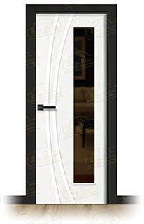 Puerta Premium ALCALÁ-V1L Lacada Blanca y Negra de Interior en Block (Maciza)