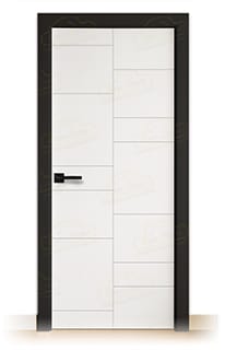 Puerta Premium ALEZKAR Lacada Blanca y Negra de Interior en Block (Maciza)