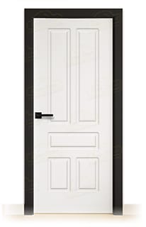Puerta Premium Aranjuez Lacada Blanca y Negra de Interior en Block (Maciza)