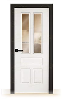 Puerta Premium Aranjuez V2 Lacada Blanca y Negra de Interior en Block (Maciza)