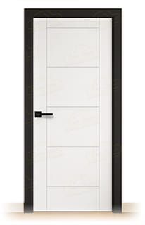 Puerta Premium Asturias Lacada Blanca y Negra de Interior en Block (Maciza)