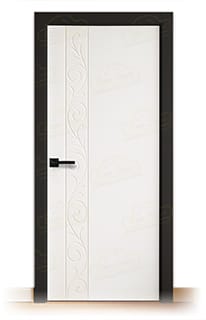 Puerta Premium Barcelona Lacada Blanca y Negra de Interior en Block (Maciza)