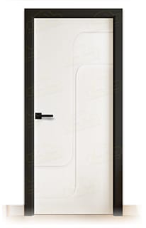 Puerta Premium CIBELES Lacada Blanca y Negra de Interior en Block (Maciza)