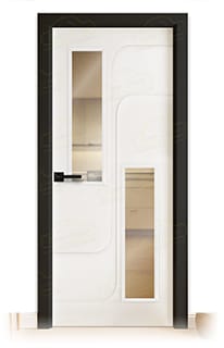 Puerta Premium CIBELES-V2 Lacada Blanca y Negra de Interior en Block (Maciza)