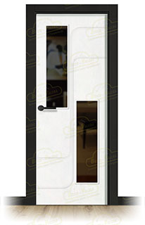 Puerta Premium CIBELES-V2 Lacada Blanca y Negra de Interior en Block (Maciza)