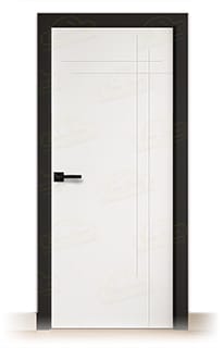 Puerta Premium GAUSS Lacada Blanca y Negra de Interior en Block (Maciza)
