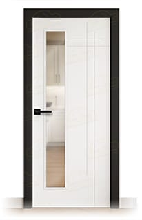 Puerta Premium GAUSS-V1L Lacada Blanca y Negra de Interior en Block (Maciza)