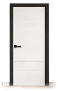 Puerta Premium Gran Vía Lacada Blanca y Negra de Interior en Block (Maciza)