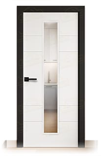 Puerta Premium Gran Vía V1C Lacada Blanca y Negra de Interior en Block (Maciza)