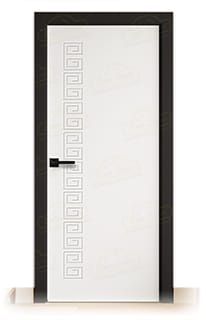 Puerta Premium Grecia Lacada Blanca y Negra de Interior en Block (Maciza)