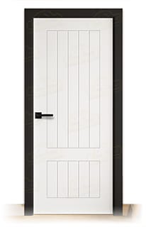 Puerta Premium LP-12R Lacada Blanca y Negra de Interior en Block (Maciza)