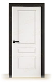 Puerta Premium LP-13 Lacada Blanca y Negra de Interior en Block (Maciza)