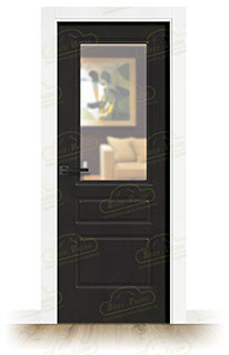 Puerta Premium LP-13-V1 Lacada Blanca y Negra de Interior en Block (Maciza)