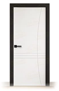 Puerta Premium LP-500 Lacada Blanca y Negra de Interior en Block (Maciza)