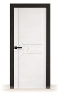 Puerta Premium LP-900 Lacada Blanca y Negra de Interior en Block (Maciza)