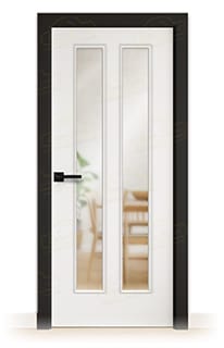 Puerta Premium LP-C2-V2 Lacada Blanca y Negra de Interior en Block (Maciza)